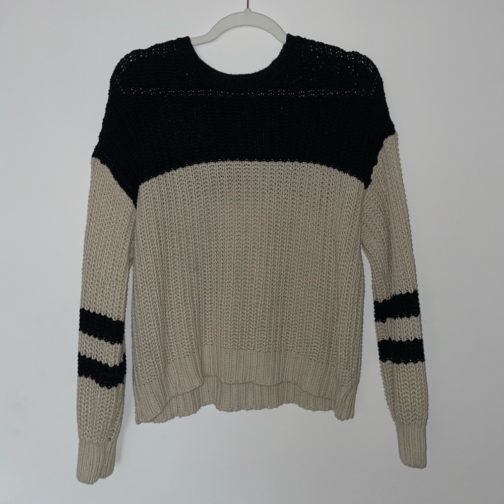 Black and Cream Z Supply Knit Sweater